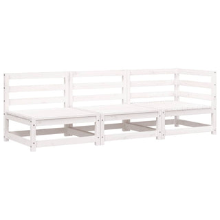 vidaXL Garden Sofa 3-Seater White Solid Wood Pine - 837950 - Sofa In Store