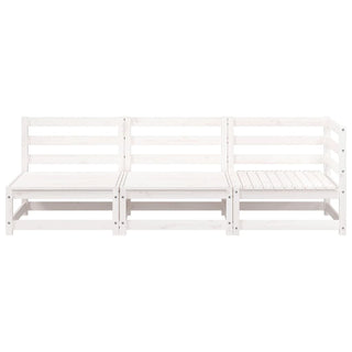 vidaXL Garden Sofa 3-Seater White Solid Wood Pine - 837950 - Sofa In Store