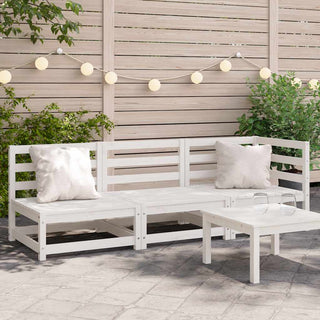 vidaXL Garden Sofa 3-Seater White Solid Wood Pine - 837950 - Sofa In Store