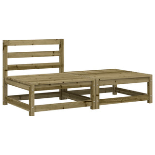 vidaXL Garden Sofa Armless with Footstool Impregnated Wood Pine - 837962 - Sofa In Store