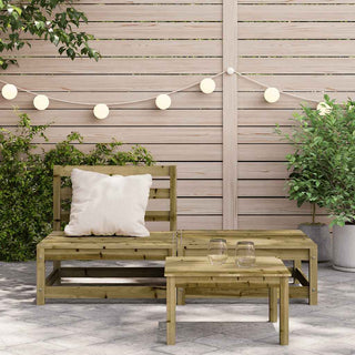vidaXL Garden Sofa Armless with Footstool Impregnated Wood Pine - 837962 - Sofa In Store