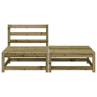 vidaXL Garden Sofa Armless with Footstool Impregnated Wood Pine - 837962 - Sofa In Store