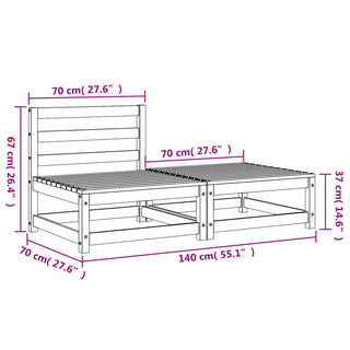 vidaXL Garden Sofa Armless with Footstool Impregnated Wood Pine - 837962 - Sofa In Store