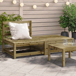 vidaXL Garden Sofa Armless with Footstool Impregnated Wood Pine - 837962 - Sofa In Store