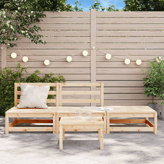 vidaXL Garden Sofa Armless with Footstool Solid Wood Pine - 837963 - Sofa In Store