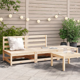 vidaXL Garden Sofa Armless with Footstool Solid Wood Pine - 837963 - Sofa In Store