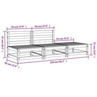 vidaXL Garden Sofa Armless with Footstool Solid Wood Douglas - 837968 - Sofa In Store