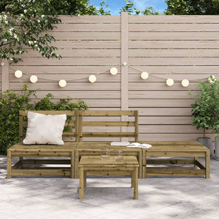 vidaXL Garden Sofa Armless with Footstool Impregnated Wood Pine - 837969 - Sofa In Store