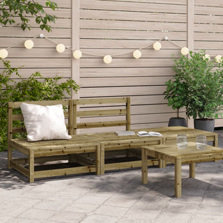 vidaXL Garden Sofa Armless with Footstool Impregnated Wood Pine - 837969 - Sofa In Store