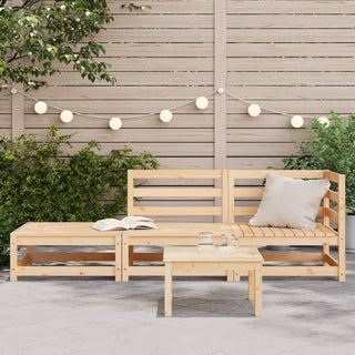 vidaXL Garden Sofa with Footstool 2-Seater Solid Wood Pine - Sofa In Store