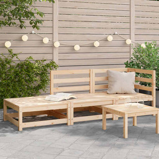 vidaXL Garden Sofa with Footstool 2-Seater Solid Wood Pine - Sofa In Store