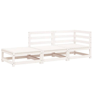 vidaXL Garden Sofa with Footstool 2-Seater White Solid Wood Pine - Sofa In Store