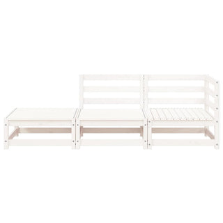 vidaXL Garden Sofa with Footstool 2-Seater White Solid Wood Pine - Sofa In Store
