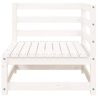 vidaXL Garden Sofa with Footstool 2-Seater White Solid Wood Pine - Sofa In Store
