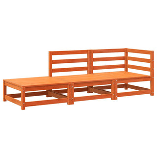 vidaXL Garden Sofa with Footstool 2-Seater Wax Brown Solid Wood Pine - Sofa In Store