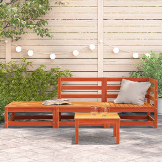 vidaXL Garden Sofa with Footstool 2-Seater Wax Brown Solid Wood Pine - Sofa In Store