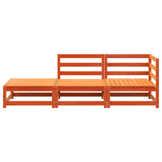vidaXL Garden Sofa with Footstool 2-Seater Wax Brown Solid Wood Pine - Sofa In Store