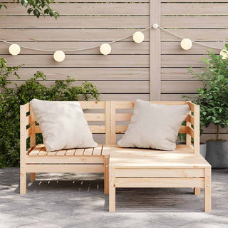 vidaXL Garden Sofa 2-Seater with Footstool Solid Wood Pine - Sofa In Store