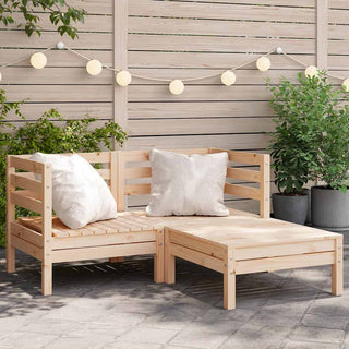 vidaXL Garden Sofa 2-Seater with Footstool Solid Wood Pine - Sofa In Store