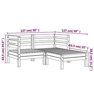 vidaXL Garden Sofa 2-Seater with Footstool Solid Wood Douglas - Sofa In Store