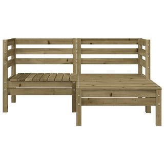 vidaXL Garden Sofa 2-Seater with Footstool Impregnated Wood Pine - Sofa In Store