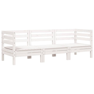 vidaXL Garden Sofa 3-Seater White Solid Wood Pine - 838027 - Sofa In Store