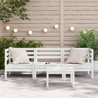 vidaXL Garden Sofa 3-Seater White Solid Wood Pine - 838027 - Sofa In Store