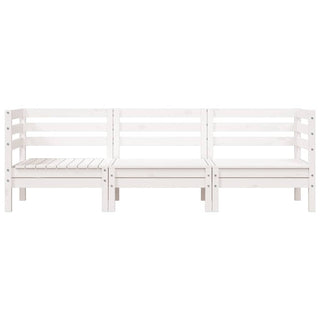 vidaXL Garden Sofa 3-Seater White Solid Wood Pine - 838027 - Sofa In Store