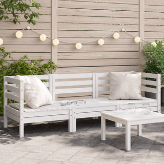 vidaXL Garden Sofa 3-Seater White Solid Wood Pine - 838027 - Sofa In Store