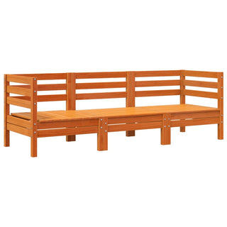 vidaXL Garden Sofa 3-Seater Wax Brown Solid Wood Pine - 838030 - Sofa In Store