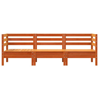 vidaXL Garden Sofa 3-Seater Wax Brown Solid Wood Pine - 838030 - Sofa In Store