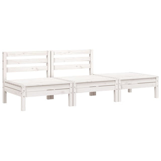 vidaXL Garden Sofa 3-Seater White Solid Wood Pine - 838034 - Sofa In Store