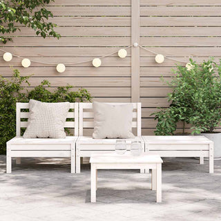 vidaXL Garden Sofa 3-Seater White Solid Wood Pine - 838034 - Sofa In Store