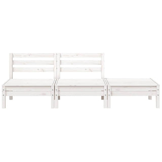 vidaXL Garden Sofa 3-Seater White Solid Wood Pine - 838034 - Sofa In Store