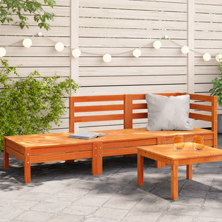 vidaXL Garden Sofa 3-Seater Wax Brown Solid Wood Pine - 838044 - Sofa In Store