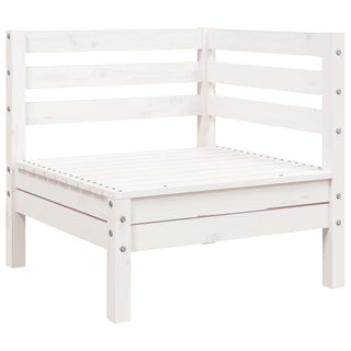 vidaXL Garden Sofa 3-Seater with Footstool White Solid Wood Pine - Sofa In Store