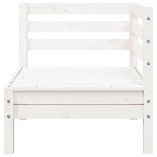vidaXL Garden Sofa 3-Seater with Footstool White Solid Wood Pine - Sofa In Store