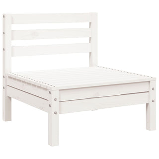 vidaXL Garden Sofa 3-Seater with Footstool White Solid Wood Pine - Sofa In Store