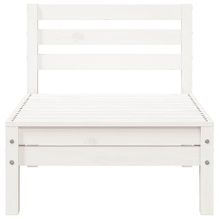 vidaXL Garden Sofa 3-Seater with Footstool White Solid Wood Pine - Sofa In Store