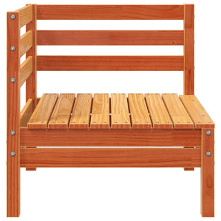 vidaXL Garden Sofa 3-Seater with Footstool Wax Brown Solid Wood Pine - Sofa In Store