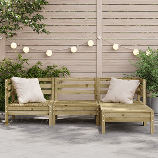 vidaXL Garden Sofa 3-Seater with Footstool Impregnated Wood Pine - Sofa In Store