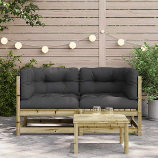 vidaXL Garden Sofas Corner with Cushions 2 pcs Impregnated Wood Pine - Sofa In Store