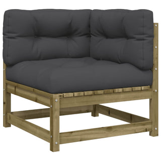 vidaXL Garden Sofas Corner with Cushions 2 pcs Impregnated Wood Pine - Sofa In Store