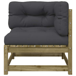 vidaXL Garden Sofas Corner with Cushions 2 pcs Impregnated Wood Pine - Sofa In Store