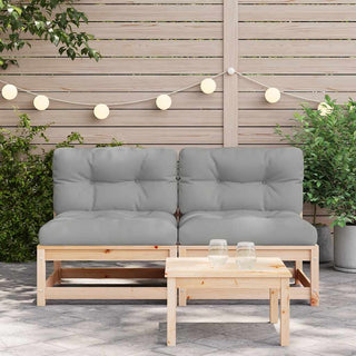vidaXL Garden Sofas Armless with Cushions 2 pcs Solid Wood Pine - Sofa In Store
