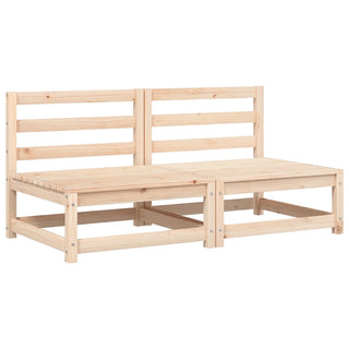 vidaXL Garden Sofas Armless with Cushions 2 pcs Solid Wood Pine - Sofa In Store