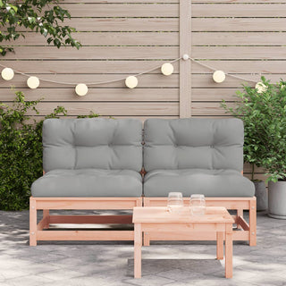 vidaXL Garden Sofas Armless with Cushions 2 pcs Solid Wood Douglas - Sofa In Store