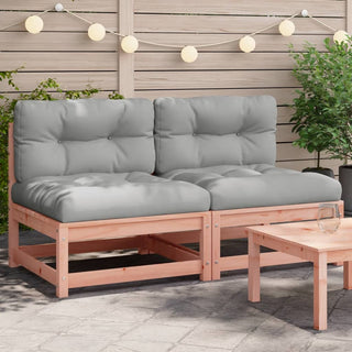 vidaXL Garden Sofas Armless with Cushions 2 pcs Solid Wood Douglas - Sofa In Store