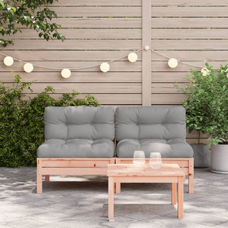 vidaXL Garden Sofa Armless with Cushions 2 pcs Solid Wood Douglas - Sofa In Store