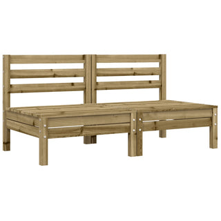 vidaXL Garden Sofa Armless with Cushions 2 pcs Impregnated Wood Pine - Sofa In Store